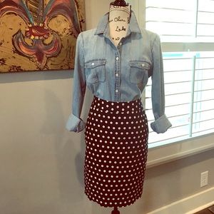 🍌Banana Republic Polka Dot Pencil Skirt